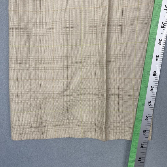 Pendleton Beige Plaid Wool Dress Pants Women 14 Vintage Lined Bootcut‎ - Picture 9 of 9